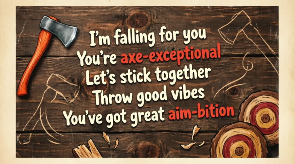 43 Target-Hitting Axe Throwing Puns & Captions